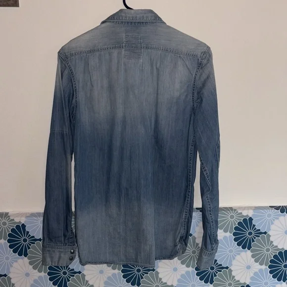 G-Star Raw Denim Long Sleeve Button Down Shirt, Size Medium - Picture 2 of 13